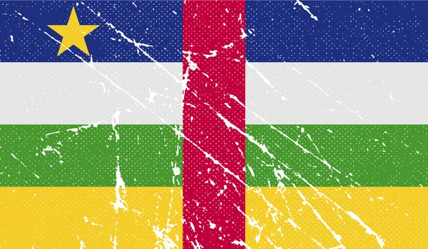 Orta Afrika Cumhuriyeti bayrağı eski doku ile. Vektör — Stok Vektör