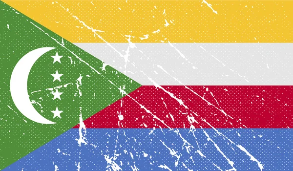 Флаг Коморских островов со старой текстурой. Вектор — стоковый вектор
