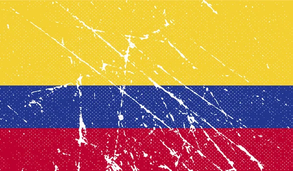 Vlag van Colombia met oude textuur. Vector — Stockvector