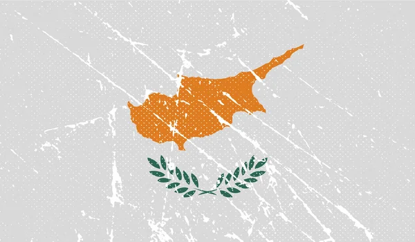 Bandera de Chipre con textura antigua. Vector — Vector de stock