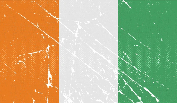 Vlag van Cote divoire met oude textuur. Vector — Stockvector