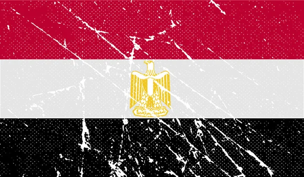 Flag of Egypt with old texture. Vector — Stock Vector