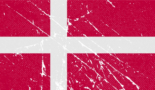 Flag of Denmark with old texture. Vector — Stock Vector