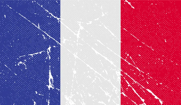 Vlag van Frankrijk met oude textuur. Vector — Stockvector