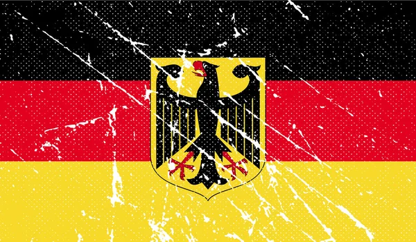 Brazos de bandera de Alemania con textura antigua. Vector — Archivo Imágenes Vectoriales