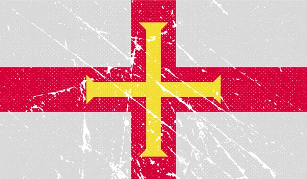 Flagge von Guernsey mit alter Struktur. Vektor — Stockvektor