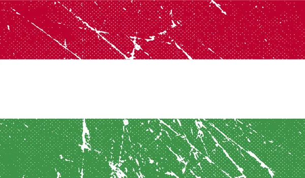 古いテクスチャとハンガリーの旗。ベクトル — ストックベクタ