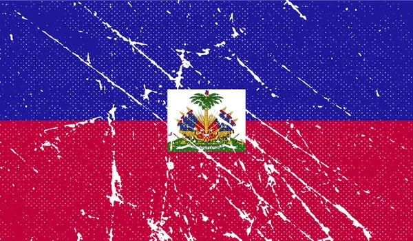 Bandera de Haití con textura antigua. Vector — Archivo Imágenes Vectoriales