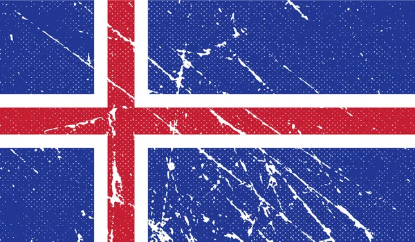 Bandera de Islandia con textura antigua. Vector — Archivo Imágenes Vectoriales