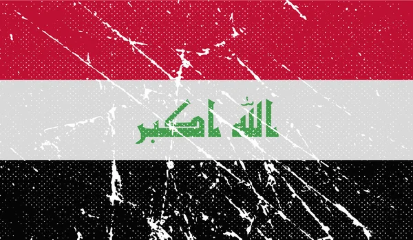 Irak bayrağı eski doku ile. Vektör