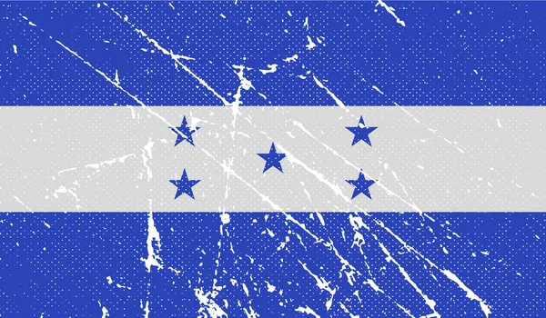 Bandeira de Honduras com textura antiga. Vetor —  Vetores de Stock