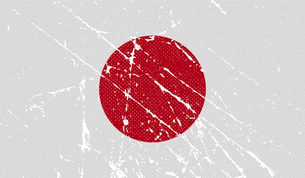 Bandeira do Japão com textura antiga. Vetor —  Vetores de Stock