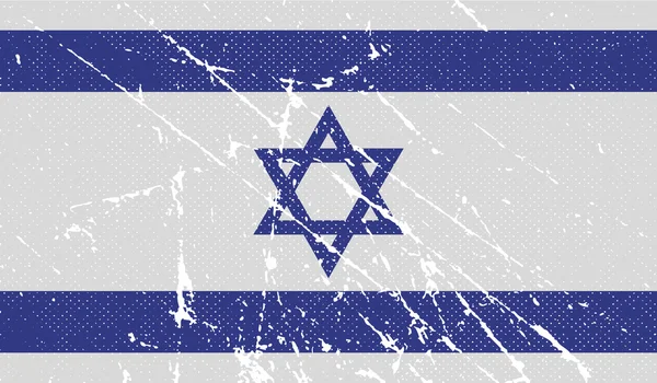 Drapeau d'Israël avec une texture ancienne. Vecteur — Image vectorielle