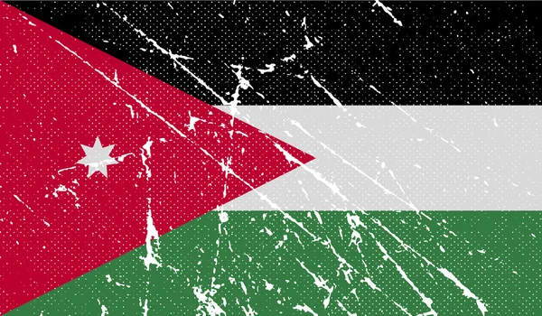 Vlajka Jordan se starým texturou. Vektor — Stockový vektor