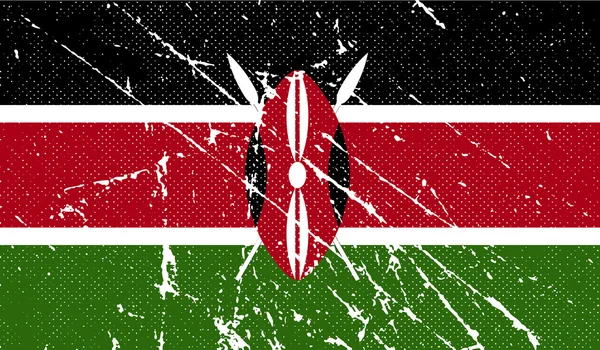 Bandera de Kenia con textura antigua. Vector — Archivo Imágenes Vectoriales