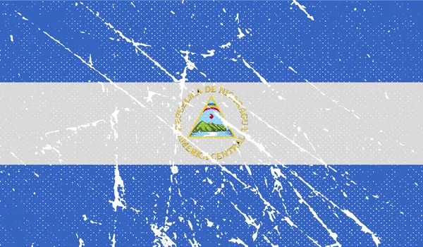 国旗的尼加拉瓜与旧纹理。矢量 — 图库矢量图片