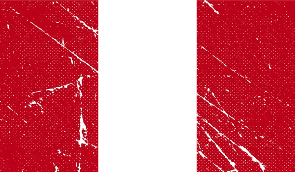 Flag of Peru with old texture. Vector — Stock Vector