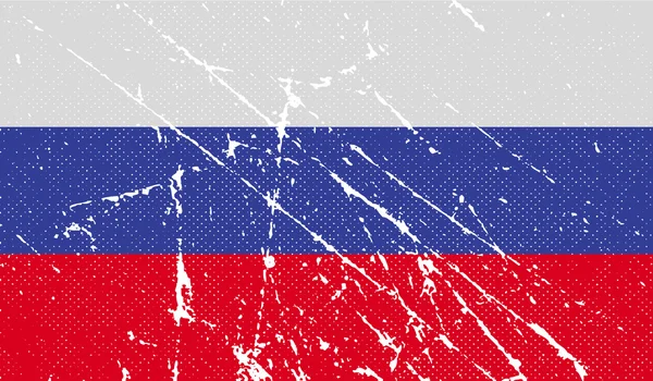 Bandiera della Russia con vecchia texture. Vettore — Vettoriale Stock