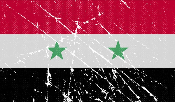 오래 된 텍스처와 시리아의 국기입니다. 벡터 — 스톡 벡터