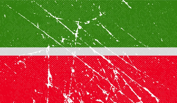 Bendera Tatarstan dengan tekstur lama. Vektor - Stok Vektor