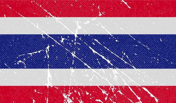 Drapeau de Thaïlande avec une texture ancienne. Vecteur — Image vectorielle