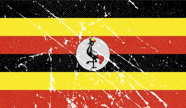 Flaga Ugandy z stary tekstura. Wektor — Wektor stockowy