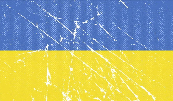 Flag of Ukraine with old texture. Vector — Stock Vector