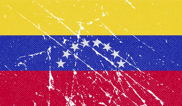 Bandera de Venezuela con textura antigua. Vector — Vector de stock