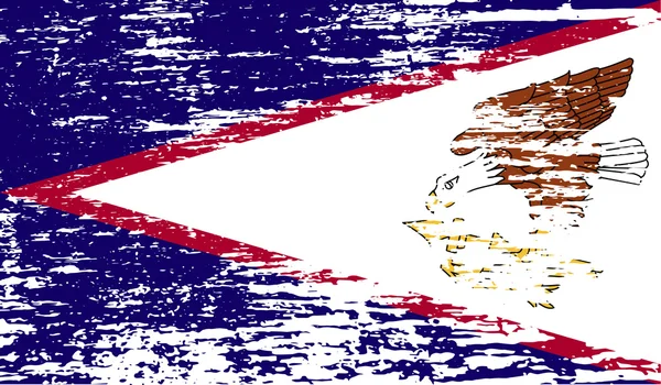 Bandera de Samoa Americana con textura antigua. Vector — Archivo Imágenes Vectoriales