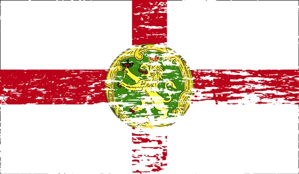 Σημαία του Alderney με την παλιά υφή. Διάνυσμα — Διανυσματικό Αρχείο