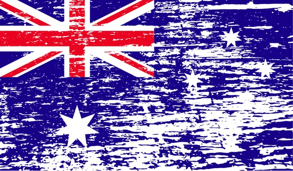 Bandera de Australia con textura antigua. Vector — Archivo Imágenes Vectoriales