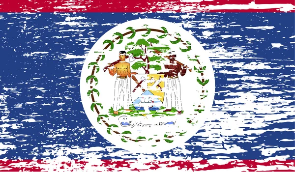 Flagge von Belize mit alter Textur. Vektor — Stockvektor