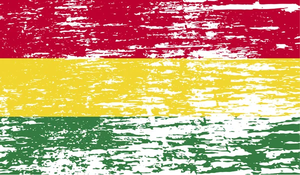 Bandera de Bolivia con textura antigua. Vector — Vector de stock