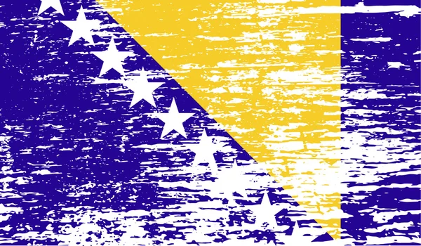Σημαία της Βοσνίας και Ερζεγοβίνης με την παλιά υφή. Διάνυσμα — Διανυσματικό Αρχείο