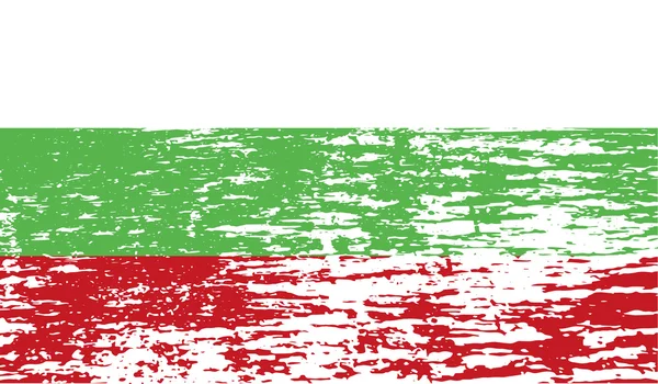 Bendera Bulgaria dengan tekstur lama. Vektor - Stok Vektor