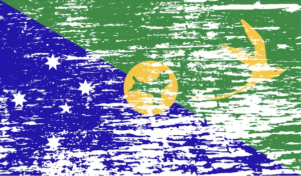 Σημαία της νήσου των Χριστουγέννων με την παλιά υφή. Διάνυσμα — Διανυσματικό Αρχείο