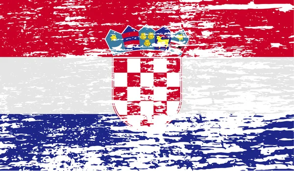 Flag of Croatia with old texture. Vector — Stock Vector