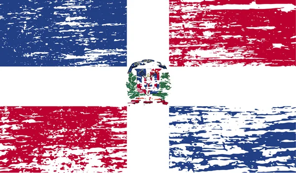 Vlag van Dominicaanse Republiek met oude textuur. Vector — Stockvector
