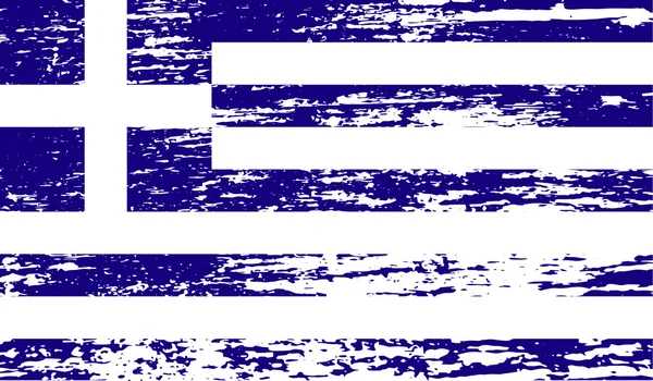 Bandera de Grecia con textura antigua. Vector — Archivo Imágenes Vectoriales