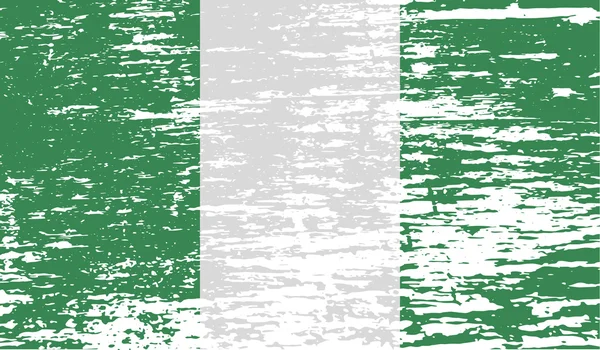 Flagga för Nigeria med gamla konsistens. Vektor — Stock vektor