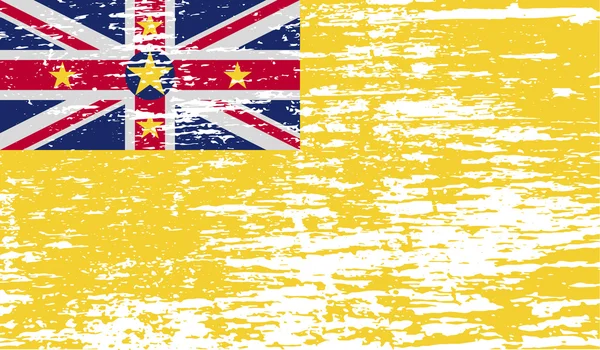 Bandeira de Niue com textura antiga. Vetor — Vetor de Stock