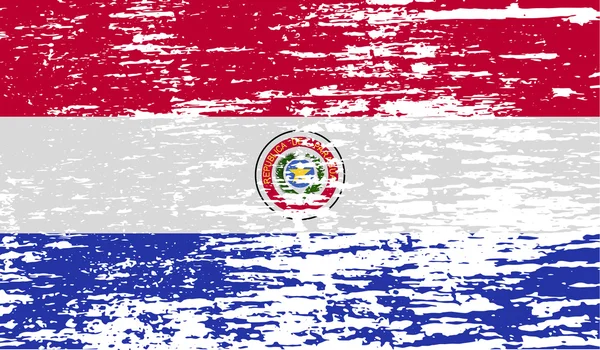 Paraguay bayrağı eski doku ile. Vektör — Stok Vektör