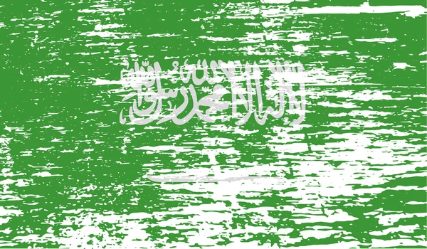 Bandeira da Arábia Saudita com textura antiga. Vetor — Vetor de Stock