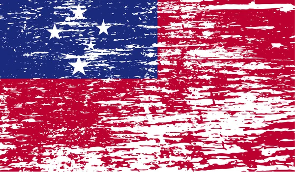 Samoa bayrağı eski doku ile. Vektör — Stok Vektör