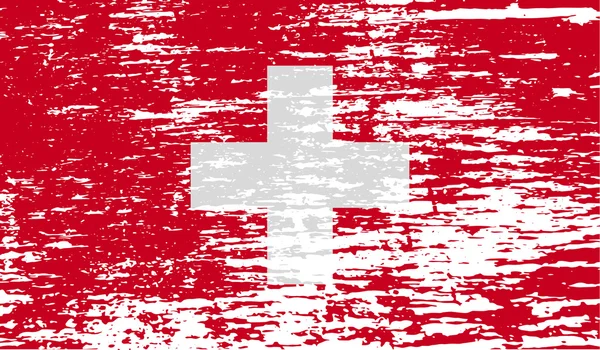 Flag of Switzerland with old texture. Vector — Stock Vector