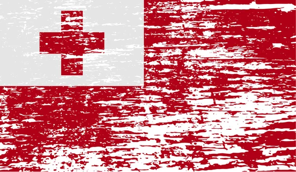 Bandera de Tonga con textura antigua. Vector — Vector de stock