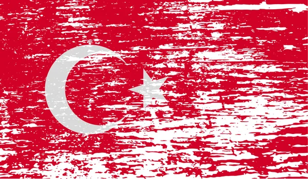 Bandeira da Turquia com textura antiga. Vetor — Vetor de Stock