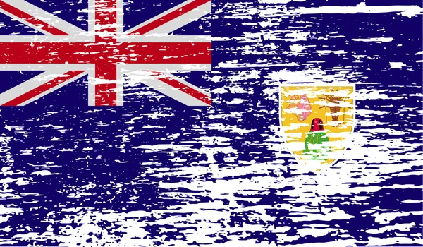 Bandeira de Turks e Caicos com textura antiga. Vetor — Vetor de Stock