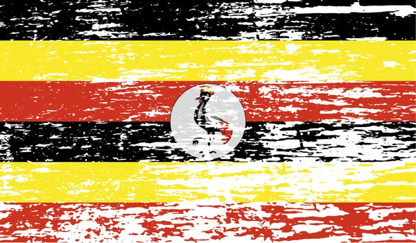 Σημαία της Ουγκάντα με την παλιά υφή. Διάνυσμα — Διανυσματικό Αρχείο
