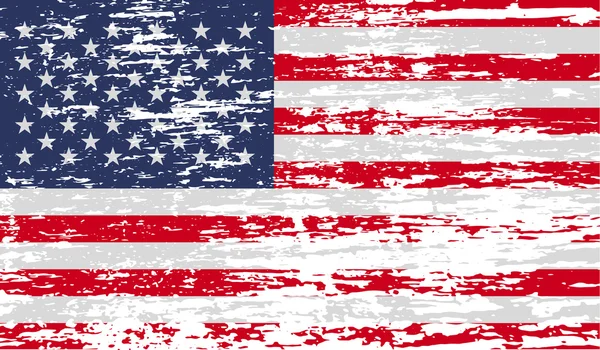 Bandeira dos EUA com textura antiga. Vetor — Vetor de Stock
